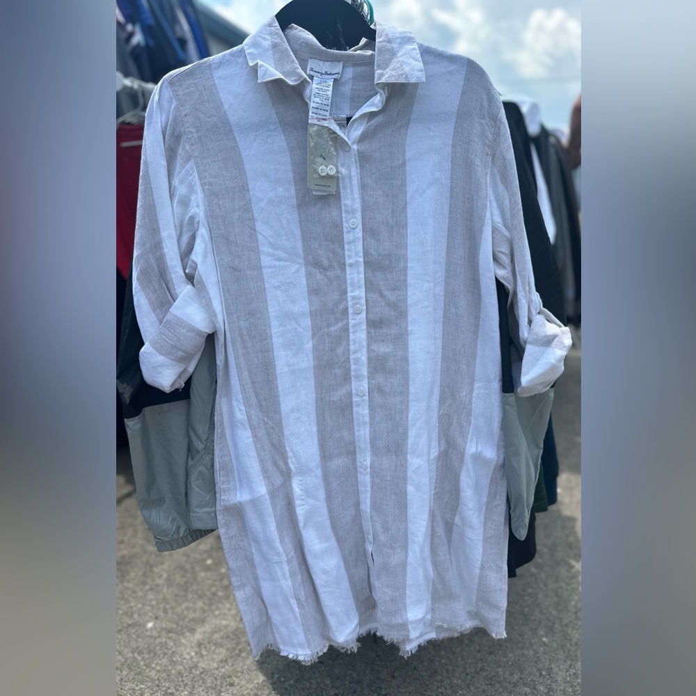 Tommy Bahama Rugby Striped Cover Up Shirt Dress